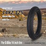 14x2.125 Solid Tire - 14 Inch 14x2.125 Electric Bike Tubeless Tire for E-Bike, E-Scooter and Electric Folding Bike - Rear/Front Wheel Replacement - Airless - Puncture-Proof - 1 Pack