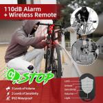 BANGTING 4FT Smart Alarm Bike Lock - 110dB Remote-Controlled Siren & 8mm Anti-Theft Chain with Key for Bicycle, E-Bike, Scooter, Motorcycle (Black)