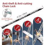 BANGTING 4FT Smart Alarm Bike Lock - 110dB Remote-Controlled Siren & 8mm Anti-Theft Chain with Key for Bicycle, E-Bike, Scooter, Motorcycle (Black)