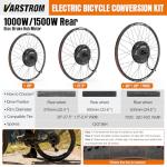 Varstrom 48V 1000W 1500W Rear & Front Hub Motor Kit - Ebike Conversion Kit for 26"/27.5"/28"/29"/700C Front Rear Wheel,Electric Bike Conversion Set with Display & Ebike Battery (Optional)