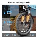 Jasion EB6 Foldable Electric Bike for Adults, 1000W Peak Motor 23 MPH E Bike, 20" Fat Tire Electric Bicycle with Built-in 48V Battery, Up to 45 Miles Range, Aluminum Frame EBS EBike-UX