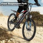 VARUN Electric Bike - Ebikes for Adults Peak 500W 20MPH Up to 40Mile Commuter Ebike with Removable Battery, Electric Mountain Bike with 7-Speed Front Fork Suspension and Dual Disc Brakes