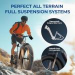 SISIGAD Electric Bike for Adults,1500 W(Peak) Motor, Speed Can Reach 28 mph, 48V Battery, Max Travel 60 Miles Electric Mountain Bike, Equipped with 26 * 4.0" Fat Tire,7-Speed Ebike（White Gray）