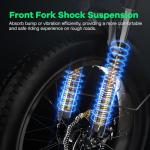 Foldable Electric Bike for Adults, 30+MPH, 48V 20Ah Removable Battery up to 80Miles, 20" Fat Tire 1000W Dirt Ebike Adult Electric Bicycle for City Commute Beach Mountain Flat Tube E Bike Black