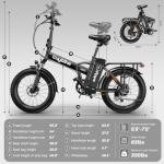 Foldable Electric Bike for Adults, 30+MPH, 48V 20Ah Removable Battery up to 80Miles, 20" Fat Tire 1000W Dirt Ebike Adult Electric Bicycle for City Commute Beach Mountain Flat Tube E Bike Black