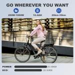 UAZ 36V 48V 52V Ebike Battery 5 Pin 10.4AH 15.6AH 20AH with 40A BMS, Safe Lock, LED Indicator Light, USB Port, for 250-1500W Motor E-Bike, Scooter, Electric Bicycle (48V10.4AH-5PIN)