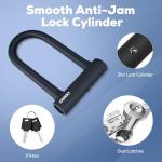 Corki Bike Lock Heavy Duty Anti Theft U Lock with 5ft Security Cable and Keys 17mm Schackle Electric Scooter Lock, Bicycle Lock with Mounting Bracket for Ebike Motorcycle -Black