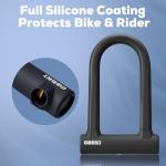 Corki Bike Lock Heavy Duty Anti Theft U Lock with 5ft Security Cable and Keys 17mm Schackle Electric Scooter Lock, Bicycle Lock with Mounting Bracket for Ebike Motorcycle -Black