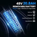 ESKUTE Electric Bike for Adults - 48V20.8Ah Battery Ebike up to 80 Miles, Peak 1500W Brushless Motor, 32MPH, 26x4.0 Fat Tire Step-Over Mountain Ebike, Full Suspensions E-Bike， Blue