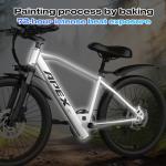 X-koala 26" Electric Bike for Adults Teens Ebike with 4 Modes & 7-Speed,UL2849 Certified,1200W Peak Motor,28Mph & 50Miles,Internal Battery,Shock Absorber,City Commuter (Silver-10Ah Battery)