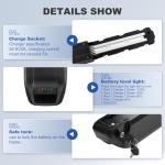 UAZ 36V 48V 52V Ebike Battery 5 Pin 10.4AH 15.6AH 20AH with 40A BMS, Safe Lock, LED Indicator Light, USB Port, for 250-1500W Motor E-Bike, Scooter, Electric Bicycle (48V10.4AH-5PIN)