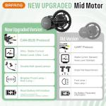 BAFANG 48V 750W Mid Drive Kit - BBS02B CAN Bus Electric Bike Conversion Kit with EKD01 Display Ebike Conversion Kit Mid Drive Motor with 44T Chainwheel for Mountain Bike Road Bicycle