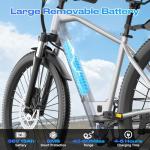 X-koala 26" Electric Bike for Adults Teens Ebike with 4 Modes & 7-Speed,UL2849 Certified,1200W Peak Motor,28Mph & 50Miles,Internal Battery,Shock Absorber,City Commuter (Silver-10Ah Battery)