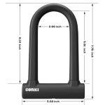 Corki Bike Lock Heavy Duty Anti Theft U Lock with 5ft Security Cable and Keys 17mm Schackle Electric Scooter Lock, Bicycle Lock with Mounting Bracket for Ebike Motorcycle -Black