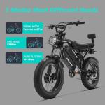 Dual Motor Electric Bike For Adults 5000 Peak Motor Removable Dual Battery All-Terrain 20" Fat Tire Ebike 36MPH 85+ miles 38Ah Battery Hydraulic Disc Brake Electric Dirt Bike G70PRO With Shelf