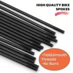 Goucrro Bike Spokes Electric Bicycle E-Bike Tricycle Wheel 12G 2.5mm Steel 70mm-300mm with Nipples 20pcs(Black, 12G-131mm)