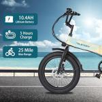 GELEISEN Folding Electric Bike for Adults, 20"×3.0 Fat Tire Electric Bicycle, 374.4Wh Battery Ebike, 20MPH Electric Cargo Bike with LCD Color Display & 6 Speed Gears (Fits for 5'0"+) (Yellow)