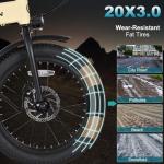 GELEISEN Folding Electric Bike for Adults, 20"×3.0 Fat Tire Electric Bicycle, 374.4Wh Battery Ebike, 20MPH Electric Cargo Bike with LCD Color Display & 6 Speed Gears (Fits for 5'0"+) (Yellow)