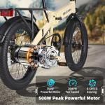 GELEISEN Folding Electric Bike for Adults, 20"×3.0 Fat Tire Electric Bicycle, 374.4Wh Battery Ebike, 20MPH Electric Cargo Bike with LCD Color Display & 6 Speed Gears (Fits for 5'0"+) (Yellow)