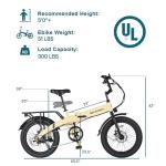 GELEISEN Folding Electric Bike for Adults, 20"×3.0 Fat Tire Electric Bicycle, 374.4Wh Battery Ebike, 20MPH Electric Cargo Bike with LCD Color Display & 6 Speed Gears (Fits for 5'0"+) (Yellow)