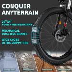 QnQ Fat Tire Electric Bike for Adults, 2000W Peak Mountain Ebike with 34 MPH, 65 Miles Range, 7 Speeds, 48V 15Ah Removable Battery 26" Electric Bicycle for Commute