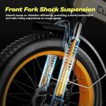 Foldable Electric Bike for Adults, 30+MPH, 48V 20Ah Removable Lithium Battery up to 80Miles, 20" Fat Tire 1000W Dirt Ebike Adult Electric Bicycle for City Commute Beach Mountain E Bike Yellow