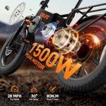 URLIFE Folding Electric Bike for Adults, 48V 13AH, 20" x 4" Fat Tire, Full Suspension with Quad-Link Shock Absorption, LED Display, 7-Speed, 60-80 Miles, UL2849 (Folding, Klein Blue)