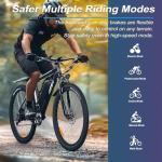 ZNH Electric Bike for Adults, 750W Peak Electric Mountain Bike with 48V 13Ah Removable Battery, 20MPH Brushless Motor Up to 50 Miles, Suspension Fork, 26'' Fat Tire Commuter Ebike, Black