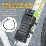 ROCKBROS Folding Bike Lock Combination with Mount Bracket Kit, 4-Digit Combo for Bicycles, Heavy Duty Anti-Theft, Anti-Cut Bicycle Lock,3.94ft (120cm) Length x 0.34 in (8.53 mm)