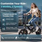 AYOLNY Folding Electric Bike for Adults, 750W Peak 14" Foldable Ebike, 36V Battery 20 Miles Range, 3 Riding Modes with PAS, Compact Commuter E-Bike
