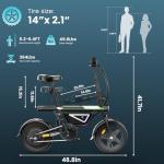 AYOLNY Folding Electric Bike for Adults, 750W Peak 14" Foldable Ebike, 36V Battery 20 Miles Range, 3 Riding Modes with PAS, Compact Commuter E-Bike