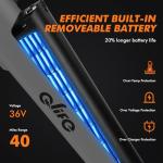 Qlife Cityone 26" Electric Bike for Adults, Peak 750W Step-Through Ebike, 40-Mile Range, Up to 22 MPH, Removable Battery, 7-Speed Commuter Electric Bike, City Comfort Ride, Silver