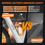 Qlife Cityone 26" Electric Bike for Adults, Peak 750W Step-Through Ebike, 40-Mile Range, Up to 22 MPH, Removable Battery, 7-Speed Commuter Electric Bike, City Comfort Ride, Silver