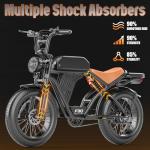 ASKGO Electric Bike for Adults, 2500W Peak Motor, 32MPH & 100 Miles, 48V 20Ah Large Battery, NFC & Password Unlock, Electric Dirt Bike with LCD, Dual Suspension & Brakes, 20" Fat Tire Off-Road Ebike