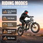 ASKGO Electric Bike for Adults, 2500W Peak Motor, 32MPH & 100 Miles, 48V 20Ah Large Battery, NFC & Password Unlock, Electric Dirt Bike with LCD, Dual Suspension & Brakes, 20" Fat Tire Off-Road Ebike