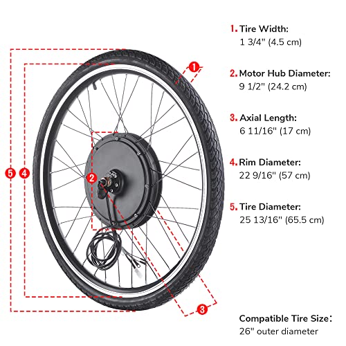 1000W 48V Electric Bike Front Wheel Kit
