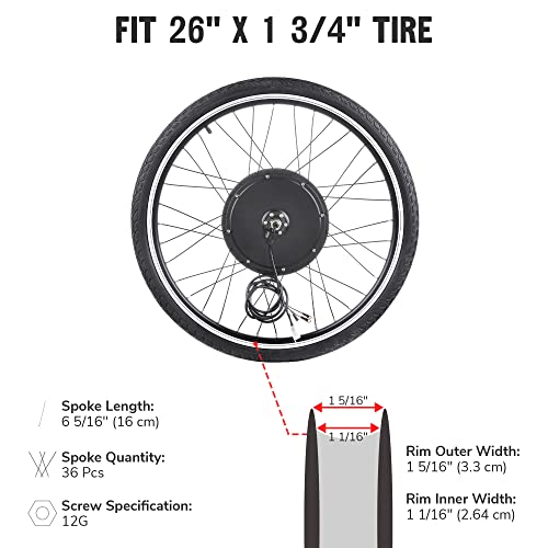 1000W 48V Electric Bike Front Wheel Kit