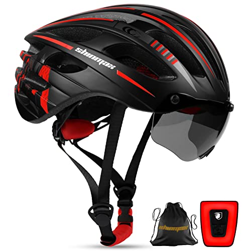 Shinmax Adult Bike Helmet with USB Light & Visor
