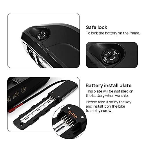 QWW 48V 10AH eBike Battery Pack for 100W - 1100W Motor Kit