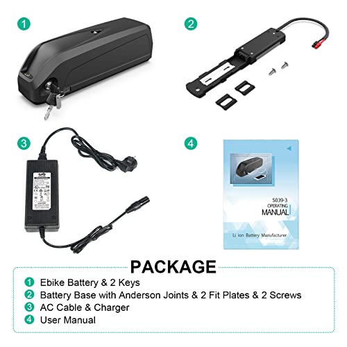 48V Lithium Ebike Battery for 1000W/750W/500W Motor