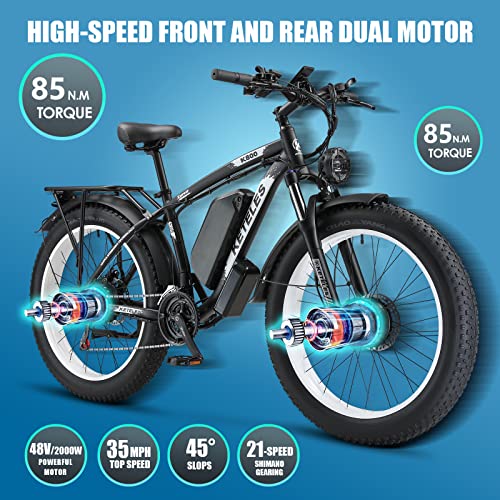 PHNHOLUN KETELES 2000W Dual-Motor Electric Bike