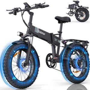 Ridstar Foldable Electric Bike: 1000W, 20'' Fat Tire
