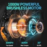 Ridstar Foldable Electric Bike: 1000W, 20'' Fat Tire