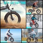 Ridstar Foldable Electric Bike: 1000W, 20'' Fat Tire