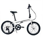 ZiZZO Campo 20 inch Folding Bike with 7-Speed, Adjustable Stem, Light Weight Frame (White)