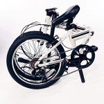ZiZZO Campo 20 inch Folding Bike with 7-Speed, Adjustable Stem, Light Weight Frame (White)