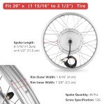 AW Electric Bicycle Front Wheel 20" E-Bike Conversion Kit 36V 750W Ebike Wheel Kit Thumb Throttle Hub Bicycle Conversion Motor Kit
