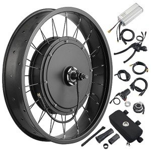 AW 20"x4" Fat Tire 48V Ebike Electric Front Wheel Bicycle Kit Electric Bike Conversion Kit 1000W Hub Motor Kit Dual Mode Controller