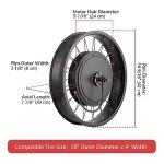 AW 20"x4" Fat Tire 48V Ebike Electric Front Wheel Bicycle Kit Electric Bike Conversion Kit 1000W Hub Motor Kit Dual Mode Controller