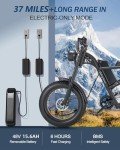 Riding'times 1500W Electric Bike for Adults Full Suspension, Long Seat Dirt Bike with 20" Fat Tire, Max 28/31MPH & 37-150 Miles, 15.6/20.4/31.2AH Battery, Moped Style Ebike for Snow, Mountains, Road